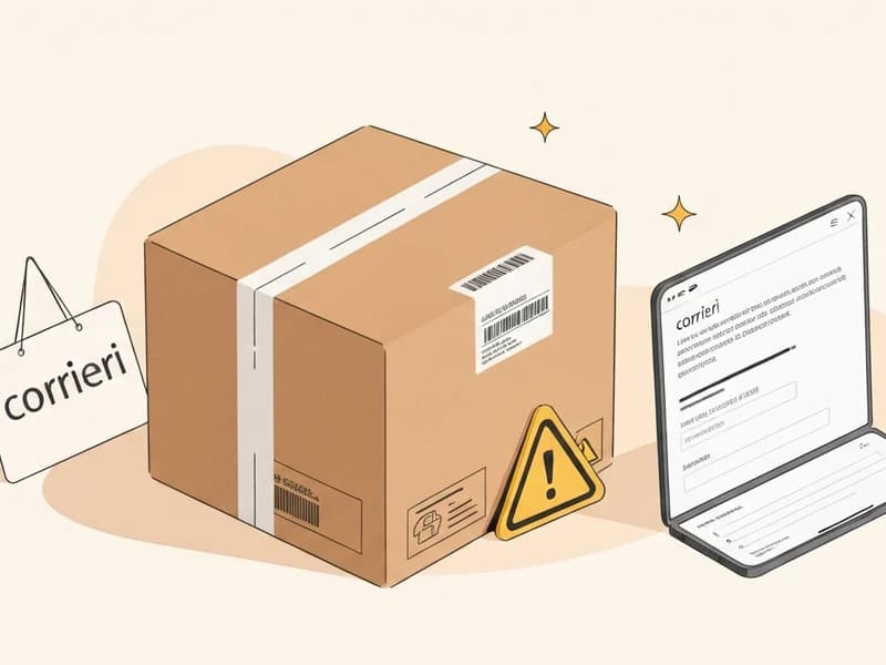 Illustrazione editoriale: Email falsa del corriere: come riconoscerla e cosa fare