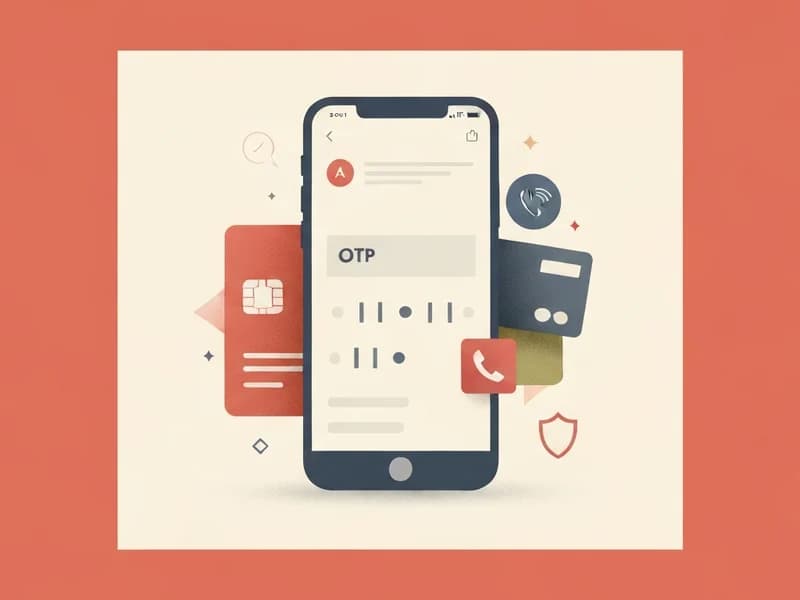 Illustrazione editoriale di un falso avviso bancario su smartphone con simboli di sicurezza e allerta.