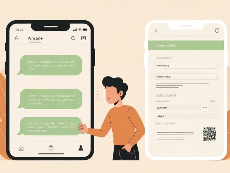 Illustrazione editoriale: Truffa finto supporto WhatsApp Business: come riconoscerla