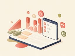 Illustrazione editoriale di una dashboard di guadagni sospetti con grafici, wallet e checklist di task.